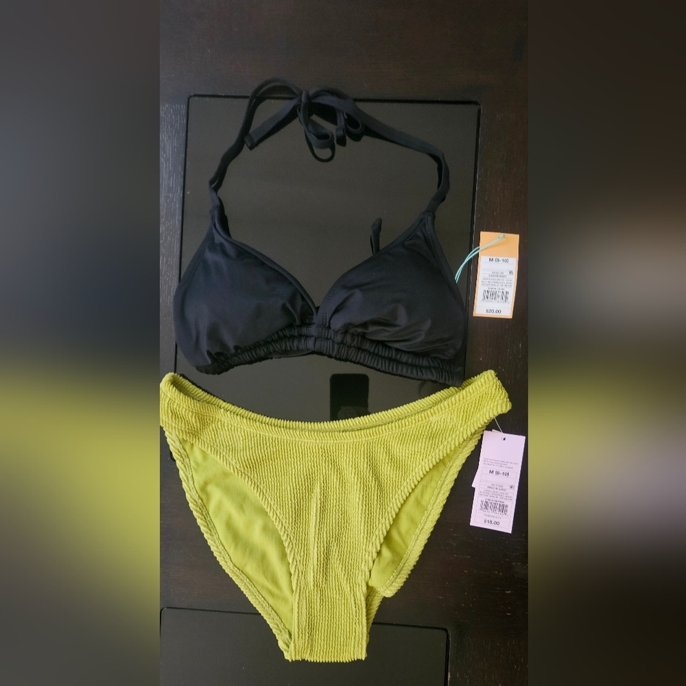 Black and Green Women's Bikini Set